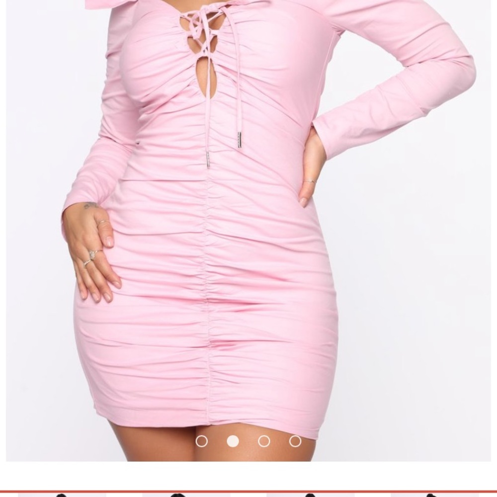 Pinkish dress.